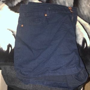 Dark blue denim shorts